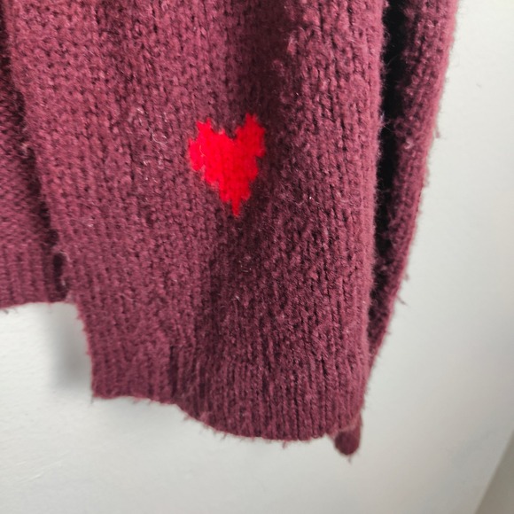 The Great The Heart Lodge Cardigan Sweater Womens 1 Small Burgundy Knit Burgundy - Picture 6 of 13